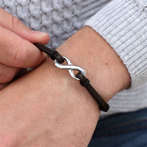 leather infinity bracelet for men